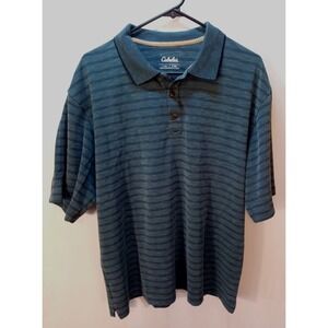 Men's Cabela's Polo Shirt, Large, Blue Striped